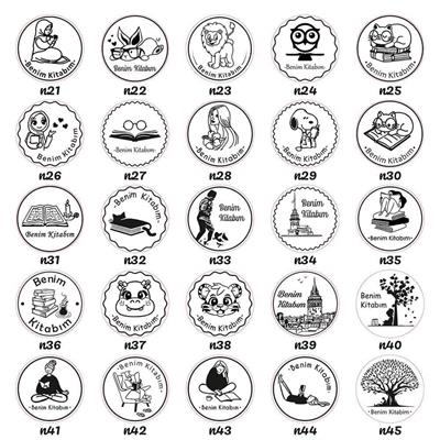 Ahşap Mühür 40mm Çap Eklemli Kaplumbağa Figürlü Istampa Hediyeli