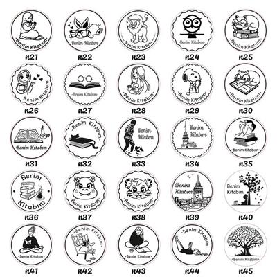 Ahşap Mühür 40mm Çap Eklemli Fil Figürlü Tasarım Istampa Hediyeli