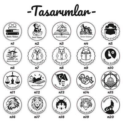 Ahşap Mühür 40mm Çap Eklemli Fil Figürlü Tasarım Istampa Hediyeli