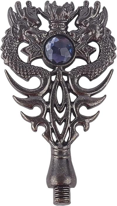 Kraliyet Mavi Taşlı Döküm Metal Mum Mühürü Sapı Gümüş Oksit