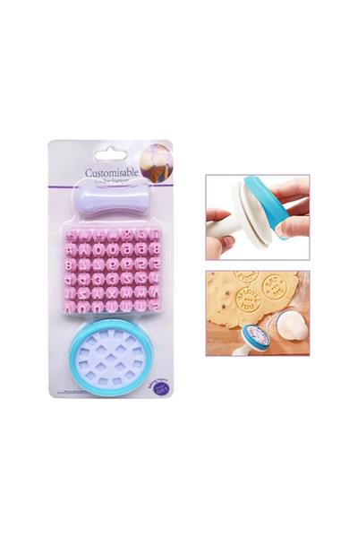 Kurabiye Bisküvi Hamur Dairesel 3D Baskı Harf Rakam Damga Seti