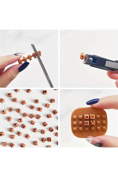 Kurabiye Bisküvi Hamur Kil Seramik 3D Baskı Alfabe Yazı Damga Seti