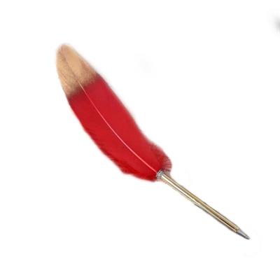 Kuş Tüyü Tükenmez Kalem 10 Farklı Renk Dekoratif Altın Yaldızlı