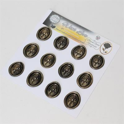 Mühürcüm Black Gold Rosebuds 12 Adet 3D Hazır Kendinden Yapışkanlı Sticker Mühür RM2106