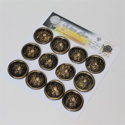 Mühürcüm Black Gold Ivy Roses 12 Adet 3D Hazır Kendinden Yapışkanlı Sticker Mühür RM2111