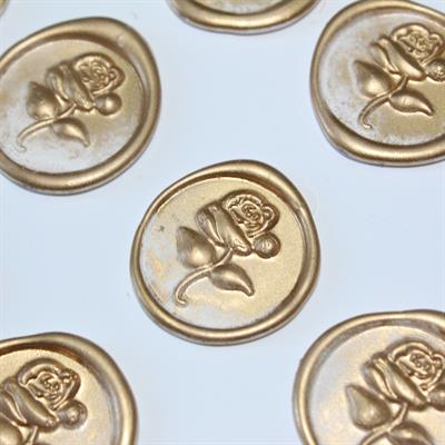 Mühürcüm White Gold Rosebuds 12 Adet 3D Hazır Kendinden Yapışkanlı Sticker Mühür RM2107