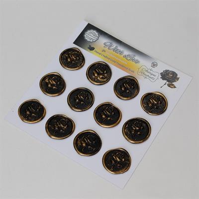 Mühürcüm Antique Rosebuds 12 Adet 3D Hazır Kendinden Yapışkanlı Sticker Mühür RM2105