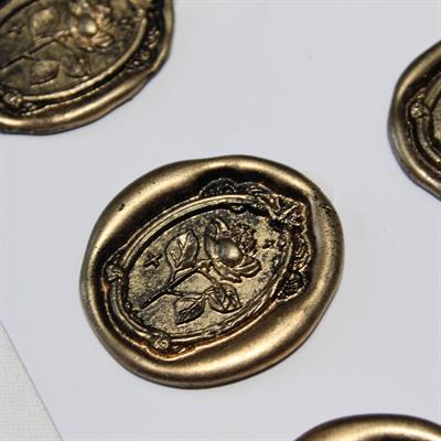 Mühürcüm Black Gold Rose 12 Adet 3D Hazır Kendinden Yapışkanlı Sticker Mühür RM2109