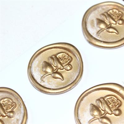 Mühürcüm White Gold Rosebuds 12 Adet 3D Hazır Kendinden Yapışkanlı Sticker Mühür RM2107