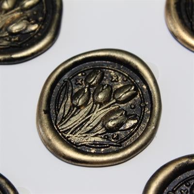 Mühürcüm Antique Tulips 12 Adet 3D Hazır Kendinden Yapışkanlı Sticker Mühür RM2108