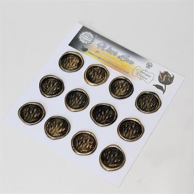 Mühürcüm Antique Tulips 12 Adet 3D Hazır Kendinden Yapışkanlı Sticker Mühür RM2108