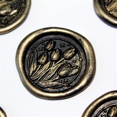 Mühürcüm Antique Tulips 12 Adet 3D Hazır Kendinden Yapışkanlı Sticker Mühür RM2108