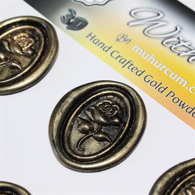 Mühürcüm Black Gold Rosebuds 12 Adet 3D Hazır Kendinden Yapışkanlı Sticker Mühür RM2106