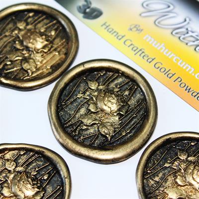 Mühürcüm Black Gold Ivy Roses 12 Adet 3D Hazır Kendinden Yapışkanlı Sticker Mühür RM2111