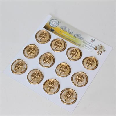 Mühürcüm White Gold Rosebuds 12 Adet 3D Hazır Kendinden Yapışkanlı Sticker Mühür RM2107