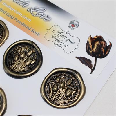 Mühürcüm Antique Tulips 12 Adet 3D Hazır Kendinden Yapışkanlı Sticker Mühür RM2108
