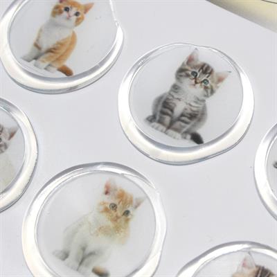 Mühürcüm 12 Adet Hazır Kendinden Yapışkanlı Kedi Sticker Mühür KYSM115