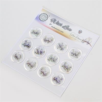 Mühürcüm 12 Adet Hazır Kendinden Yapışkanlı Güvercin Davetiye Sticker Mühür KYSM107