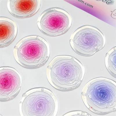 Mühürcüm 12 Adet Hazır Kendinden Yapışkanlı Gül Goncaları Sticker Mühür KYSM117