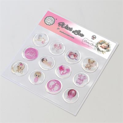 Mühürcüm 12 Adet Hazır Kendinden Yapışkanlı Hoş Geldin Bebek Sticker Mühür KYSM101