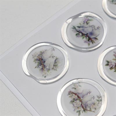 Mühürcüm 12 Adet Hazır Kendinden Yapışkanlı Güvercin Davetiye Sticker Mühür KYSM107