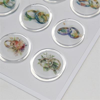 Mühürcüm 12 Adet Hazır Kendinden Yapışkanlı Yüzük Davetiye Sticker Mühür KYSM111