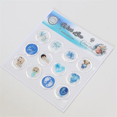 Mühürcüm 12 Adet Hazır Kendinden Yapışkanlı Hoş Geldin Bebek Sticker Mühür KYSM102