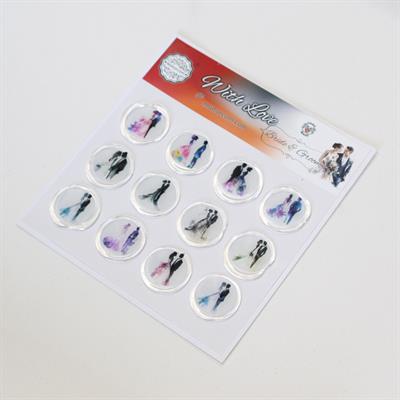 Mühürcüm 12 Adet Hazır Kendinden Yapışkanlı Davetiye Sticker Mühür KYSM104