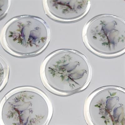 Mühürcüm 12 Adet Hazır Kendinden Yapışkanlı Güvercin Davetiye Sticker Mühür KYSM107