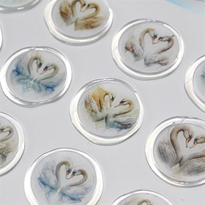 Mühürcüm 12 Adet Hazır Kendinden Yapışkanlı Kuğu Sticker Mühür KYSM112