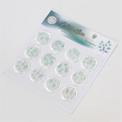 Mühürcüm 12 Adet Hazır Kendinden Yapışkanlı Okaliptüs Sticker Mühür KYSM106