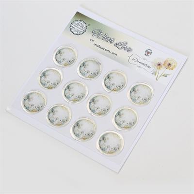 Mühürcüm 12 Adet Hazır Kendinden Yapışkanlı Çiçek Karahindiba Sticker Mühür KYSM108