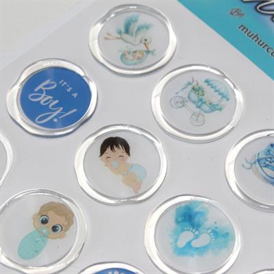 Mühürcüm 12 Adet Hazır Kendinden Yapışkanlı Hoş Geldin Bebek Sticker Mühür KYSM102