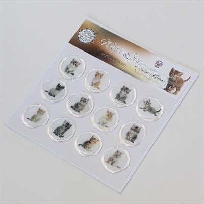 Mühürcüm 12 Adet Hazır Kendinden Yapışkanlı Kedi Sticker Mühür KYSM115