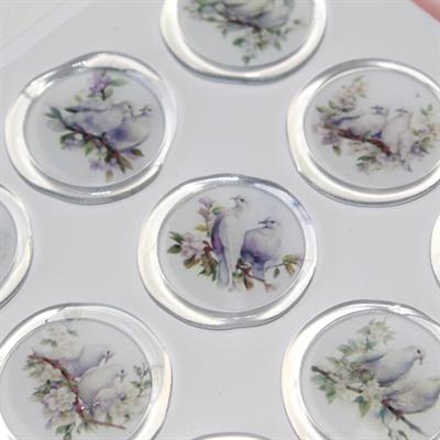 Mühürcüm 12 Adet Hazır Kendinden Yapışkanlı Güvercin Davetiye Sticker Mühür KYSM107