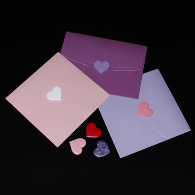 Mühürcüm Renk Mor Kalp  12 Adet Hazır Kendinden Yapışkanlı Sticker Mühür RM2120