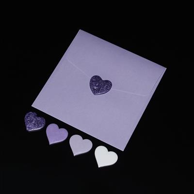 Mühürcüm Renk Mor Kalp  12 Adet Hazır Kendinden Yapışkanlı Sticker Mühür RM2120