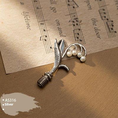 Mum Mühür Damga Kolu Premium Metal Çan Orkidesi Gümüş