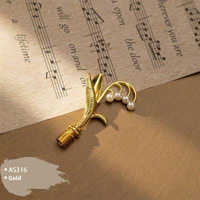 Mum Mühür Damga Kolu Premium Metal Çan Orkidesi Gold