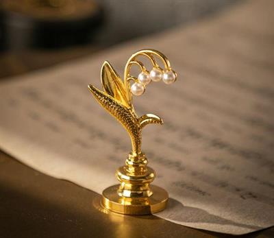 Mum Mühür Damga Kolu Premium Metal Çan Orkidesi Gold