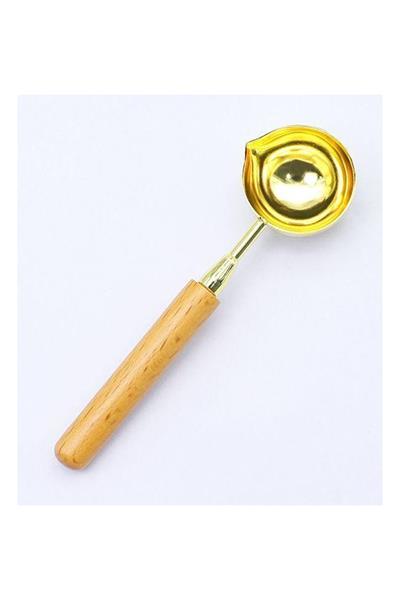 Mum Mühürü Eritme Kaşığı Çinko Alaşım Kayın Sap Özel Tasarım 