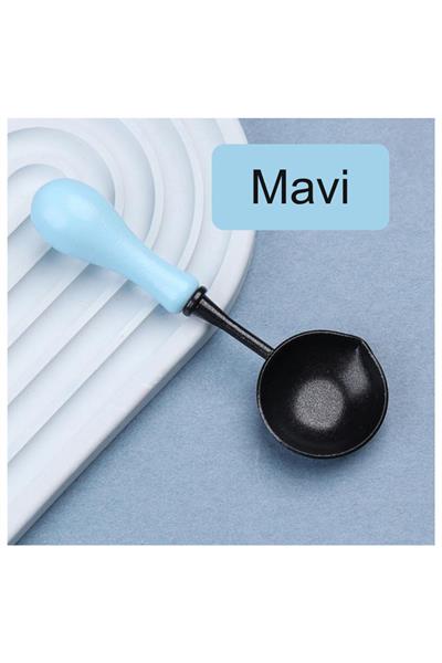 Mum Mühürü Eritme Kaşığı Yapışmaz Teflon  Kolay Temizlik Renkli Sap 