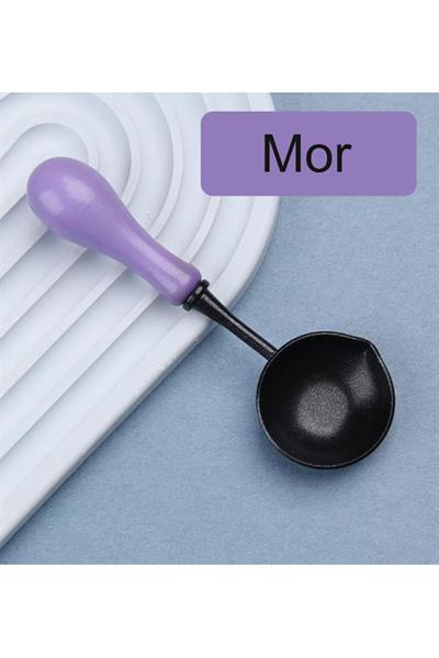 Mum Mühürü Eritme Kaşığı Yapışmaz Teflon  Kolay Temizlik Renkli Sap 