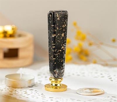 Mum Mühürü Sapı ABS Reçine El Yapımı Simli Siyah M8 Dişli