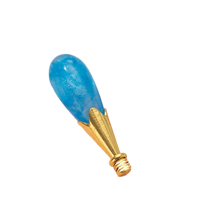 Mum Mühürü Sapı ABS Reçine Tomurcuk Simli Mavi M8 Dişli
