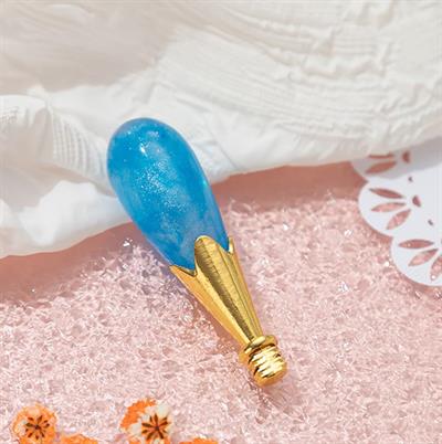 Mum Mühürü Sapı ABS Reçine Tomurcuk Simli Mavi M8 Dişli