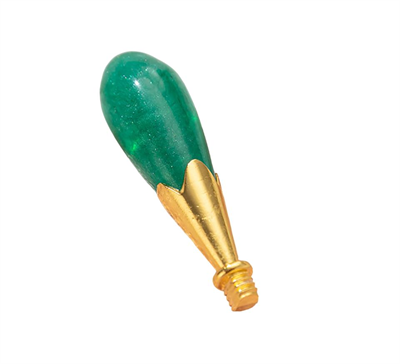 Mum Mühürü Sapı ABS Reçine Tomurcuk Simli Yeşil M8 Dişli