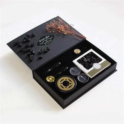 Mum Mührü Uygulama Seti Siyah Kendin Yap Mühür Seti 6 Parça BBS107