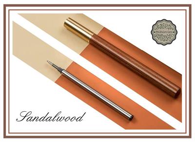 Sandal Ağacı Tükenmez Roller Kalem Pirinç Kafa Vidalı Kapak