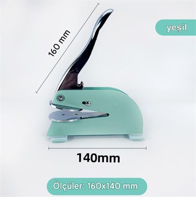 Soğuk Damga Kabartma Kitap Mührü Ağır Hizmet Tipi Mat Yeşil 52mm